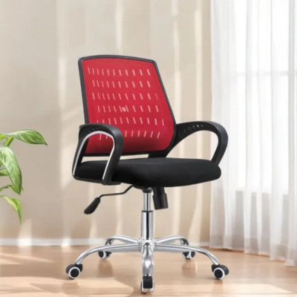 (Jz-Of17)Executive Chair (Back-Red & Seat Black) - Chair